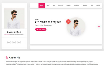 Stephen – Šablona vstupní stránky HTML s osobním životopisem