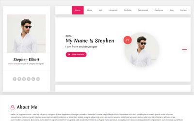 Stephen – Személyes önéletrajz HTML céloldal sablon