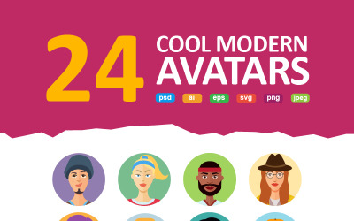 Icon-Sammlungen Vorlage namens "Avatars vector People Collection" #95376