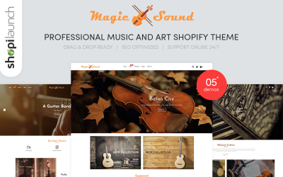 MagicSound - profesionální hudební a umělecké téma Shopify
