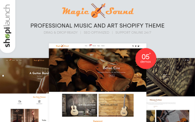 MagicSound - Professzionális zene és művészet Shopify téma
