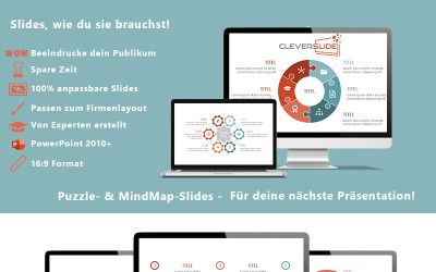 "Puzzle & MindMap-Slides PowerPoint Template" - PowerPoint шаблон №95337