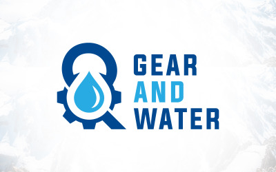 Engranaje y agua - Diseño de logotipo de plomería