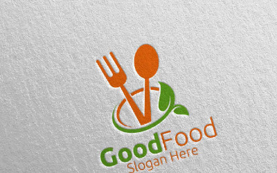 Restoran veya Kafe İçin İyi Yemek 56 Logo Şablonu
