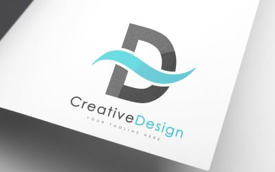 Kreativní D dopis Logo Design