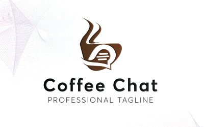 Modèle de logo de chat café