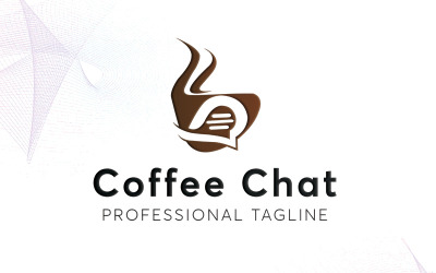 Modello di logo di chat di caffè