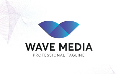 Modello di logo di Wave Media