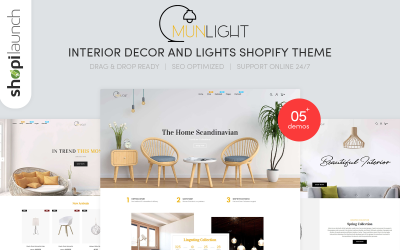 Munlight - motiv interiéru a osvětlení Shopify