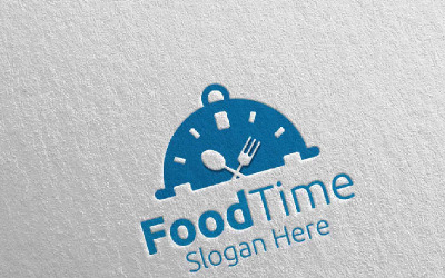 Čas na jídlo pro restauraci nebo kavárnu 62 Logo šablonu
