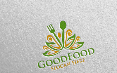 Dobré jídlo pro restauraci nebo kavárnu 54 Logo šablona