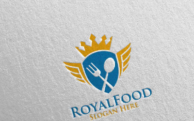 King Food for Restaurant o Cafe 51 Logo modello