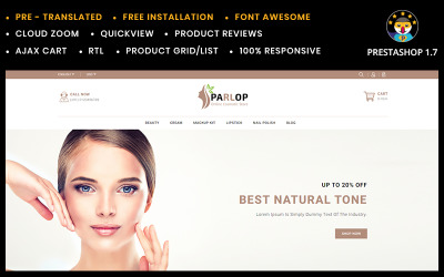 Motyw Parlop Cosmetics Store PrestaShop