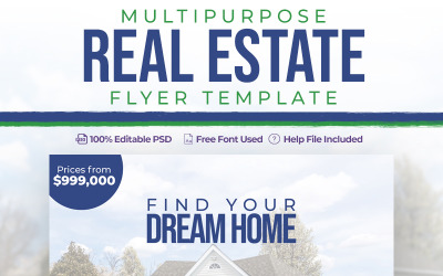 Multipurpose Real Estate Flyer PSD - mall för företagsidentitet