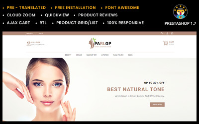 "Parlop Cosmetics Store" - адаптивний PrestaShop шаблон №95504