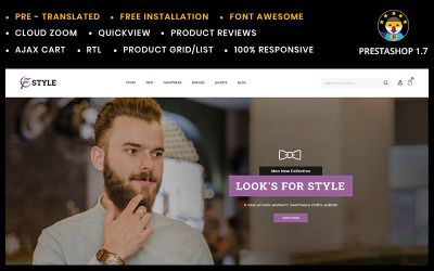 Tema PrestaShop Responsive #95556 "F-style Fashion Shop"