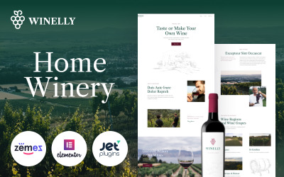 Winelly - Tema de degustação de vinhos com tema WordPress Elementor