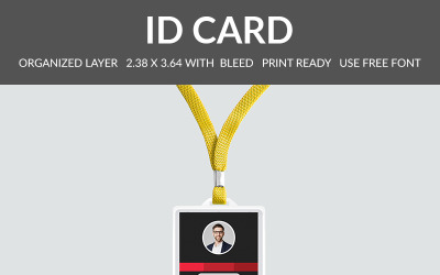 Id Card Design In Rosso - Modello Di Identità Aziendale