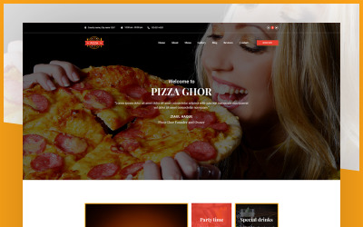 PizzaGhor | Bestemmingspagina PSD-sjabloon