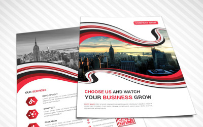 Wavy Both Side Flyer - Corporate Identity Template