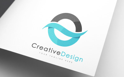 Creatief O Letter Blue Wave Vol-01 Logo-ontwerp