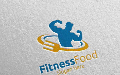Fitness ételek táplálkozása vagy kiegészítő 72 logó sablon