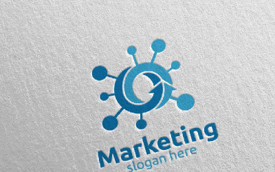 Modelo de logotipo de design 2 de consultor financeiro de marketing rápido