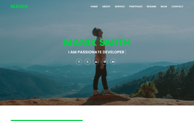Manik Minimal Portfolio HTML-målsidamall