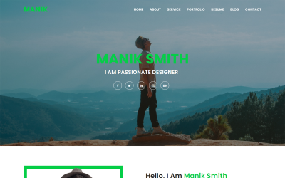 Manik Personal Portfolio HTML Landing Page Template