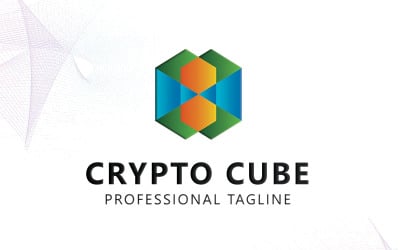 Modelo de logotipo do Crypto Cube