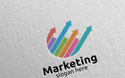 Plantilla de logotipo de icono de diseño de asesor financiero de marketing 3