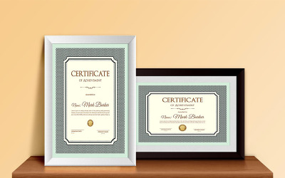 Retro dekorativt certifikatmall