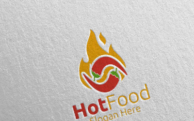 Chili jídlo pro restauraci nebo kavárnu 95 Logo šablonu