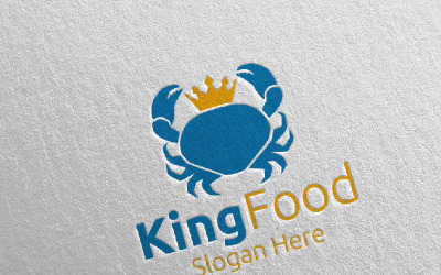 King Crab Seafood dla restauracji lub kawiarni 91 Szablon Logo