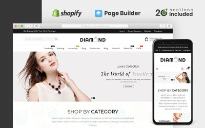 Thème Shopify pour boutique de bijoux en diamant