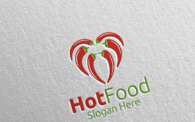 Chili Food for Restaurant veya Cafe 97 Logo Şablonu