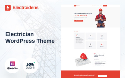 Electroidens - веб-сайт електрика з темою WordPress Elementor