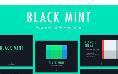 Modelo de PowerPoint de menta preta