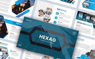 Szablon PowerPoint Hexag – Business #95977