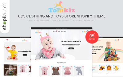 Tomkiz - Gyermekruházat és játékbolt Shopify téma