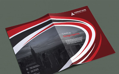 Curvy Bifold Brochure - Mall för företagsidentitet