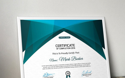 Plantilla de certificado abstracto con curvas