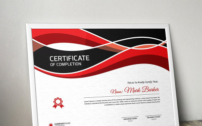 Plantilla de certificado abstracto ondulado