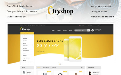 Plantilla OpenCart "Cityshop - Multipurpose Store" #96096