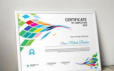 Šablona certifikátu abstraktní barevné