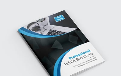 Brochure Bifold moderna sinuosa poligonale - modello di identità aziendale