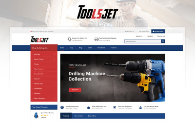 "Toolsjet - Hardware Store" thème WooCommerce adaptatif #96293