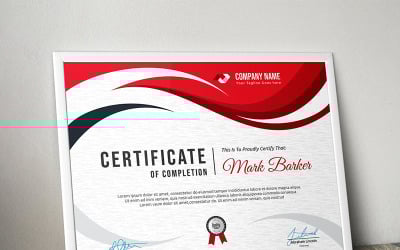 Modelo de certificado moderno ondulado