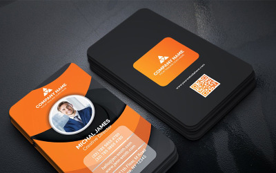 Curvy Dark Business Card - Kurumsal Kimlik Şablonu