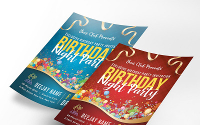 Poster di volantino festa di compleanno - modello di identità aziendale
